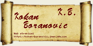 Kokan Boranović vizit kartica